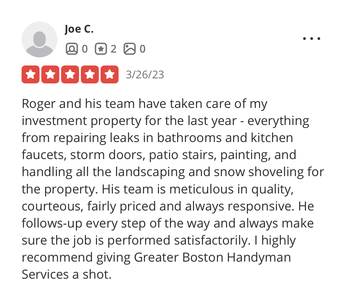 boston handyman service review from Joe
