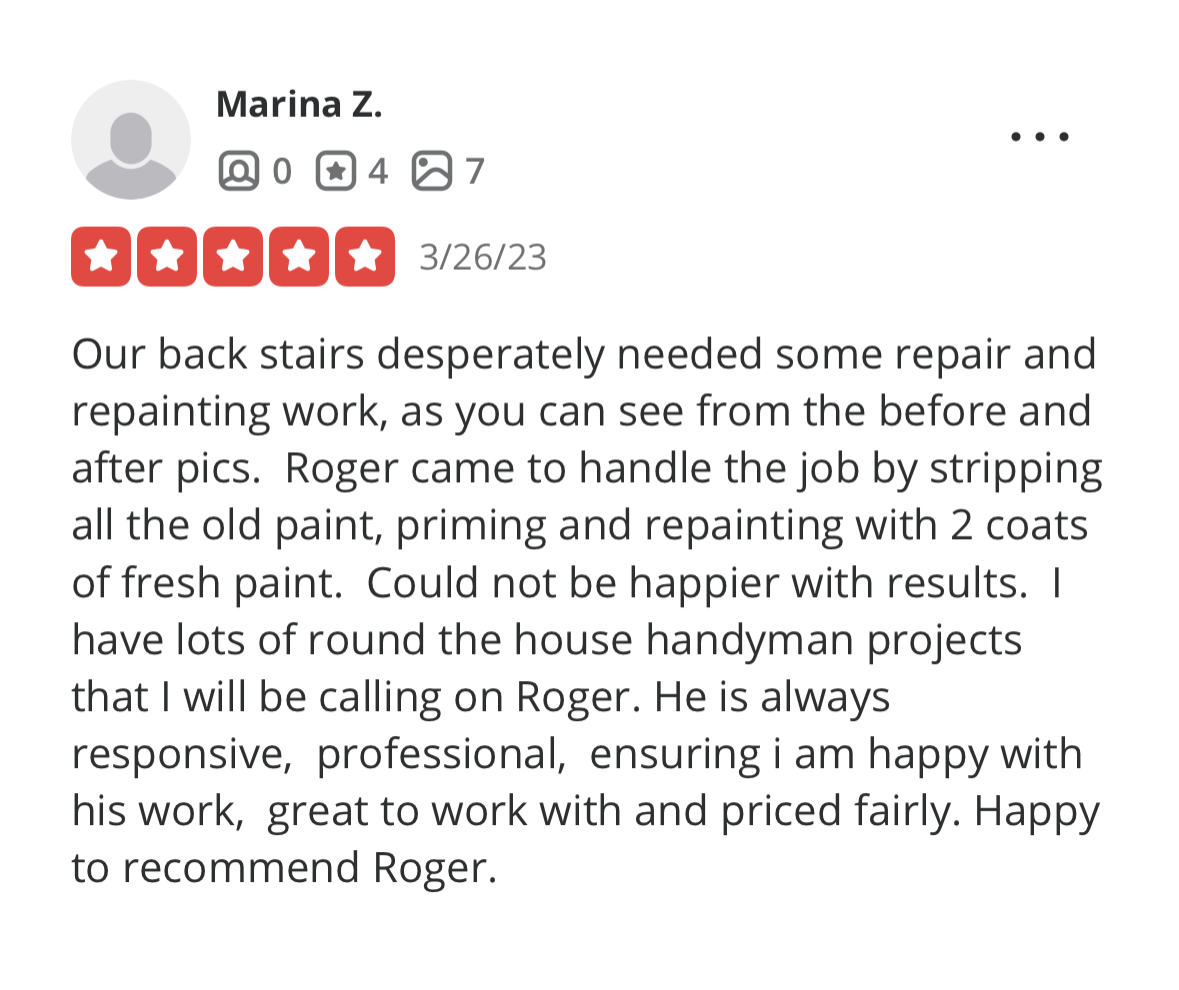 boston handyman service review from Marina